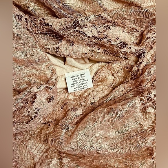 Coconinno Lace Maxi Dress with Shimmery Gold Tones - Picture 9 of 10